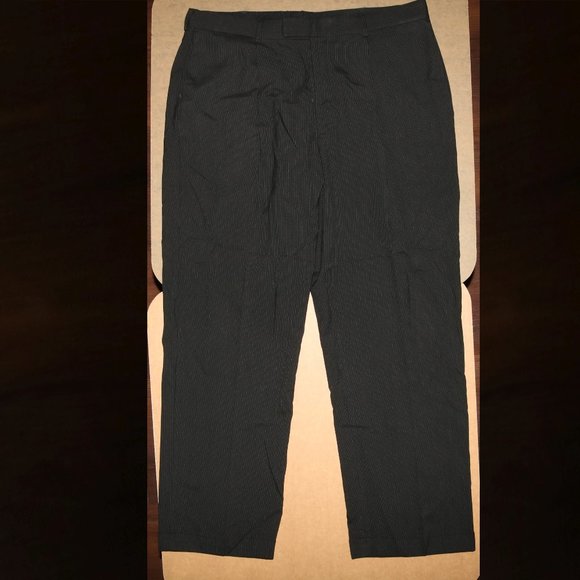 Haggar Striped Suit Office Pants w35x28 Inseam - Zipper off track - Picture 1 of 7